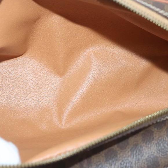 CELINE Macadam Canvas Clutch Bag PVC Leather Brown Gold Auth mr528 - Picture 10 of 16